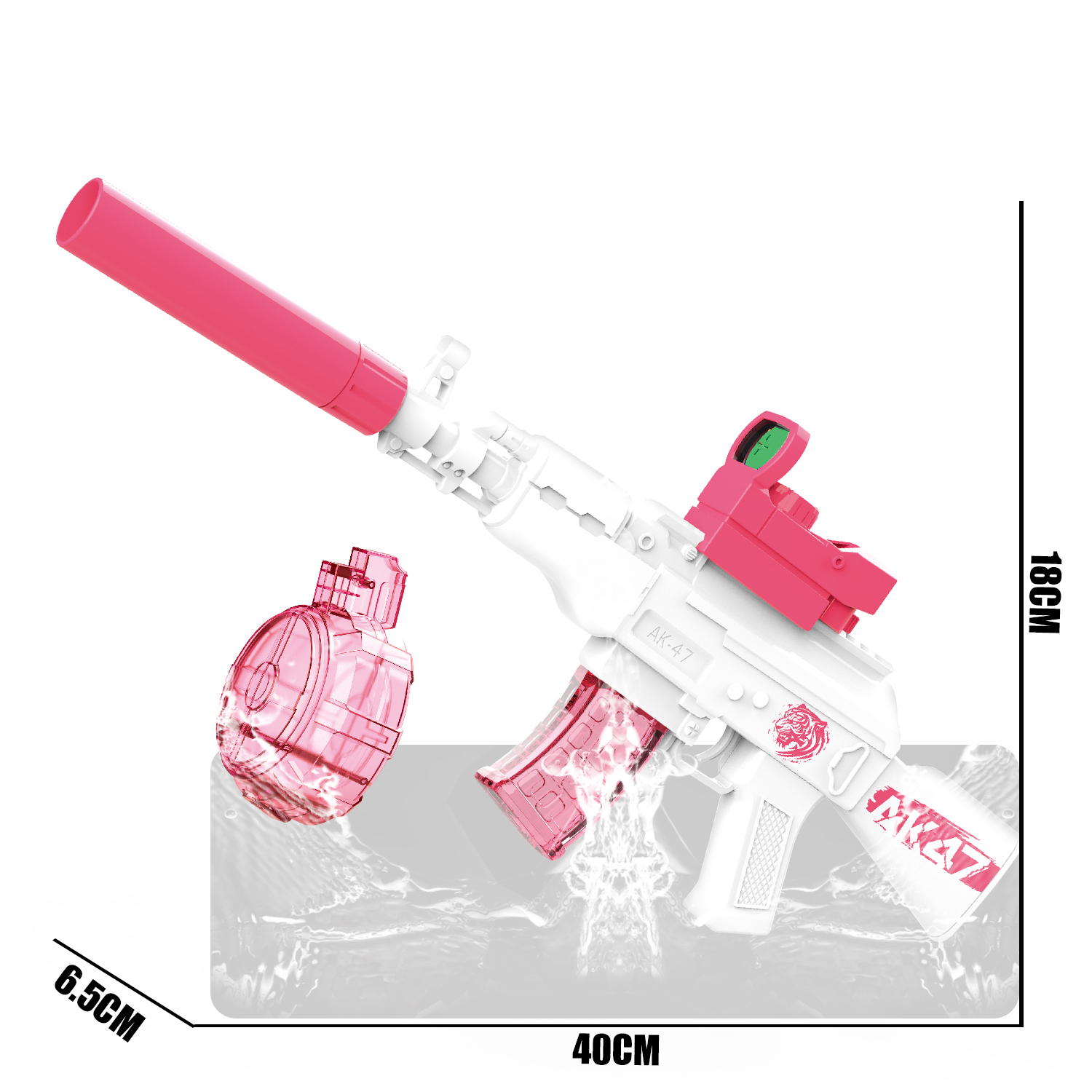 777-6 Electric continuous firing AK47 water gun (magazine+drum version)