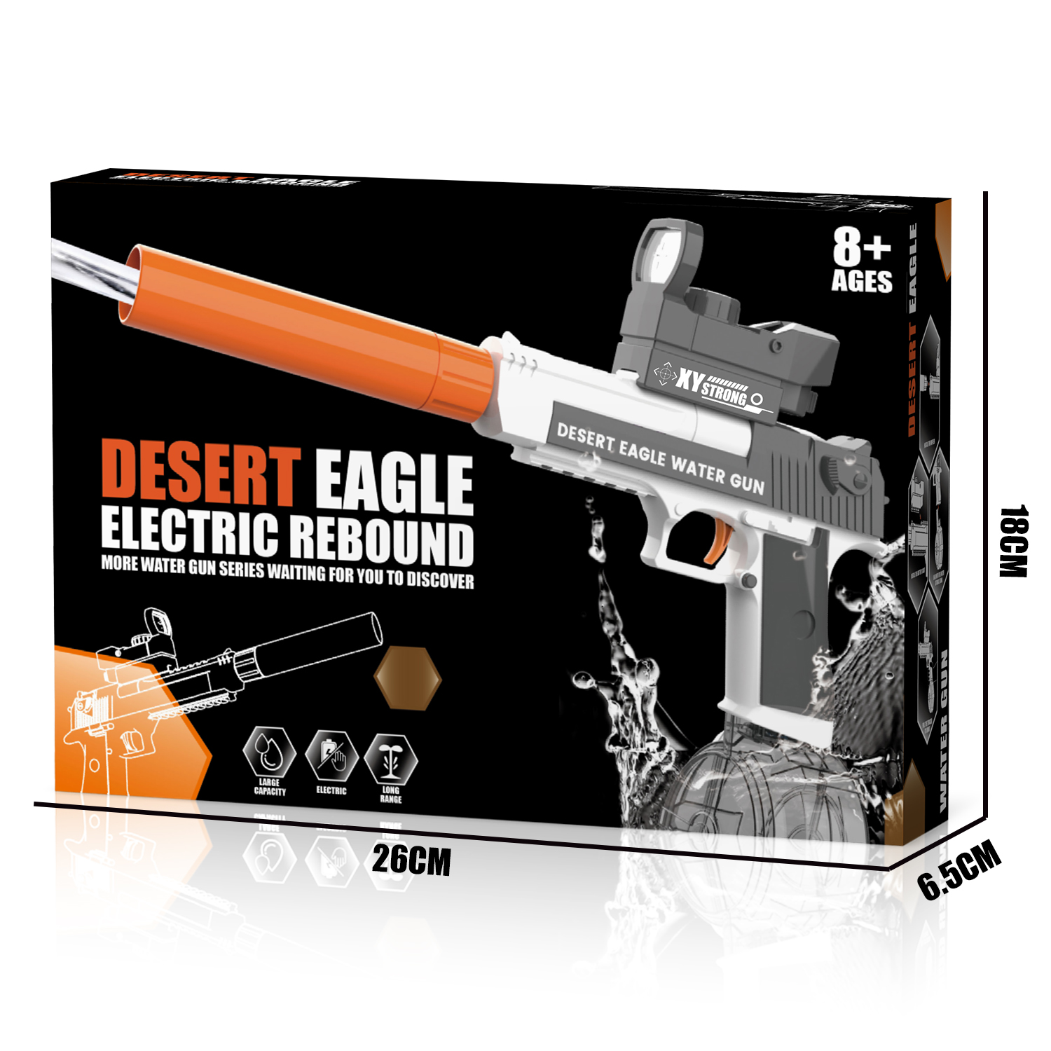 777-10 Electric Desert Eagle Water Gun (Silencer Edition)